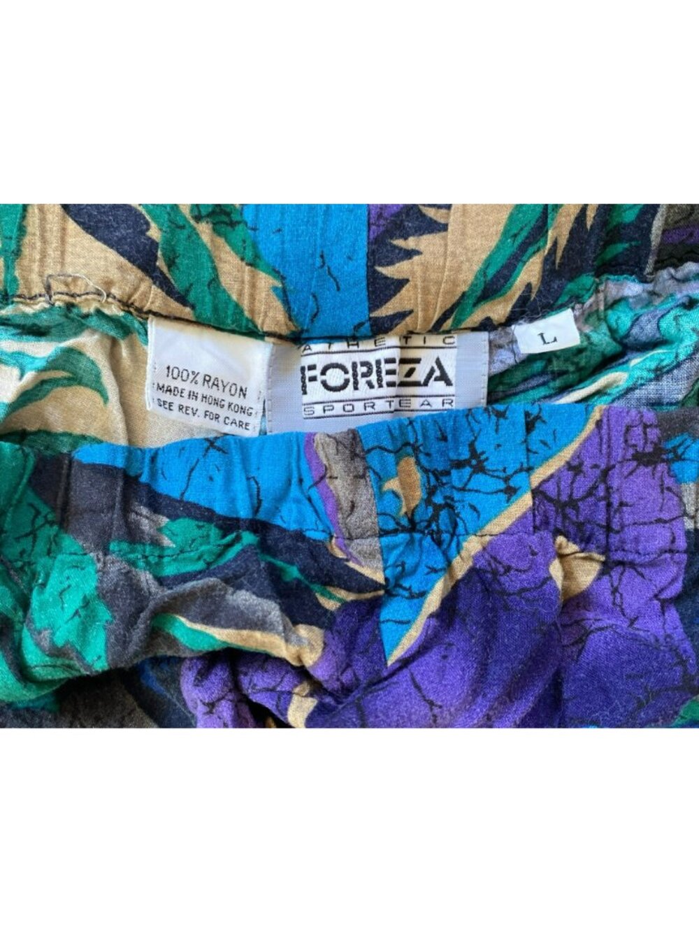 Vintage Forenza 80s Harem Pants Print MC Hammer Rayon Large - Picture 6 of 8